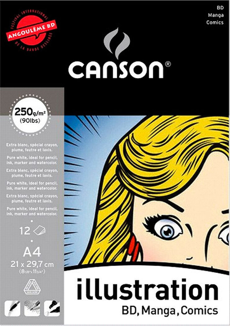 Bloc Canson Illustration 12 fulls 250 g Bloc Canson Illustration 12 fulls 250 g