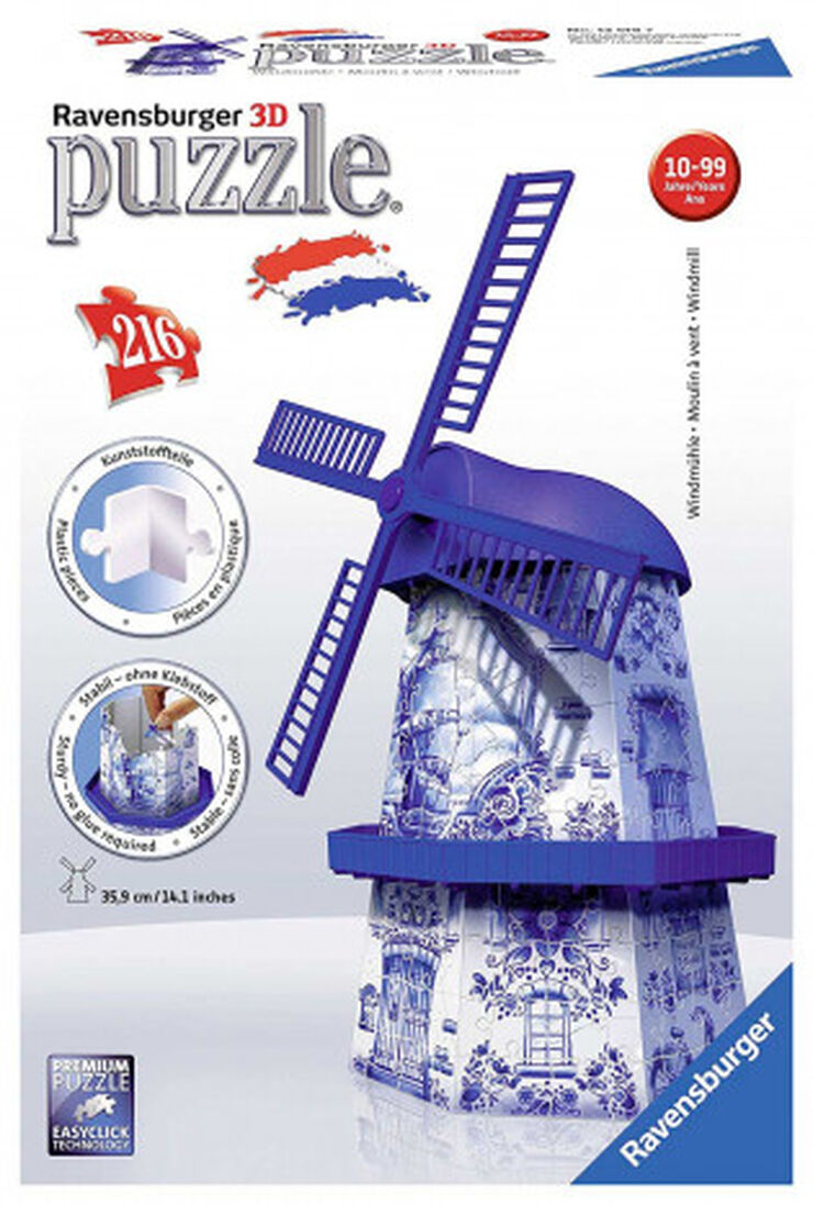 Puzle Ravensburger 3D Building Mini: Molí Holandès 216 peces