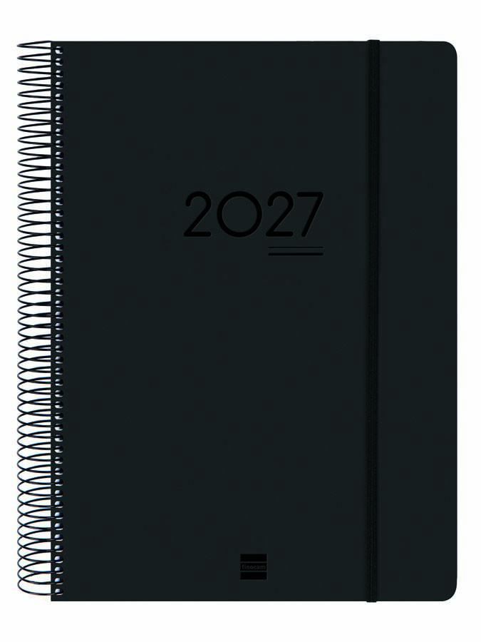 Agenda Finocam 16M Ikon E40 D&iacute;a/P&aacute;gina Multiling&uuml;e 2026-27 Negro