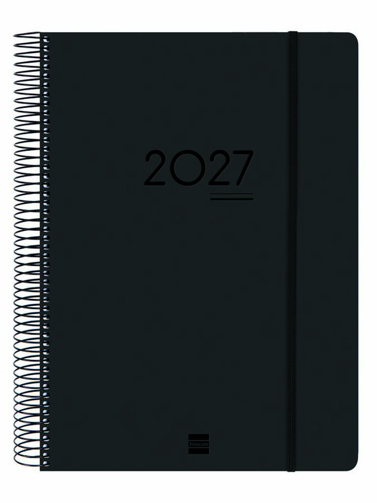 Agenda Finocam 16M Ikon E40 D&iacute;a/P&aacute;gina Multiling&uuml;e 2026-27 Negro