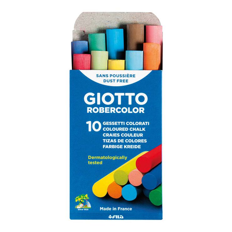 Tiza antipolvo Giotto Robercolor colores 10u