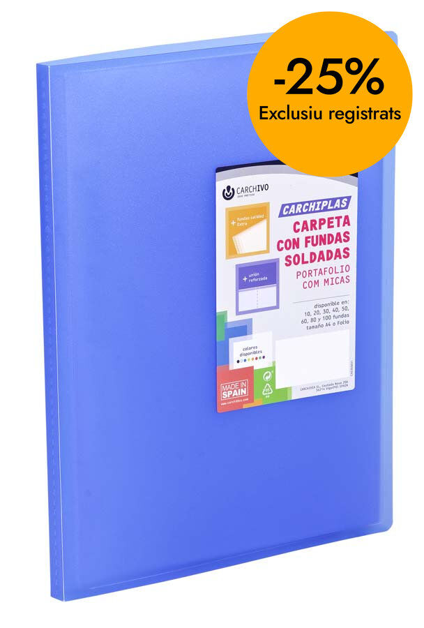 Carpeta 50 fundes A4 Carchiplas Book blau