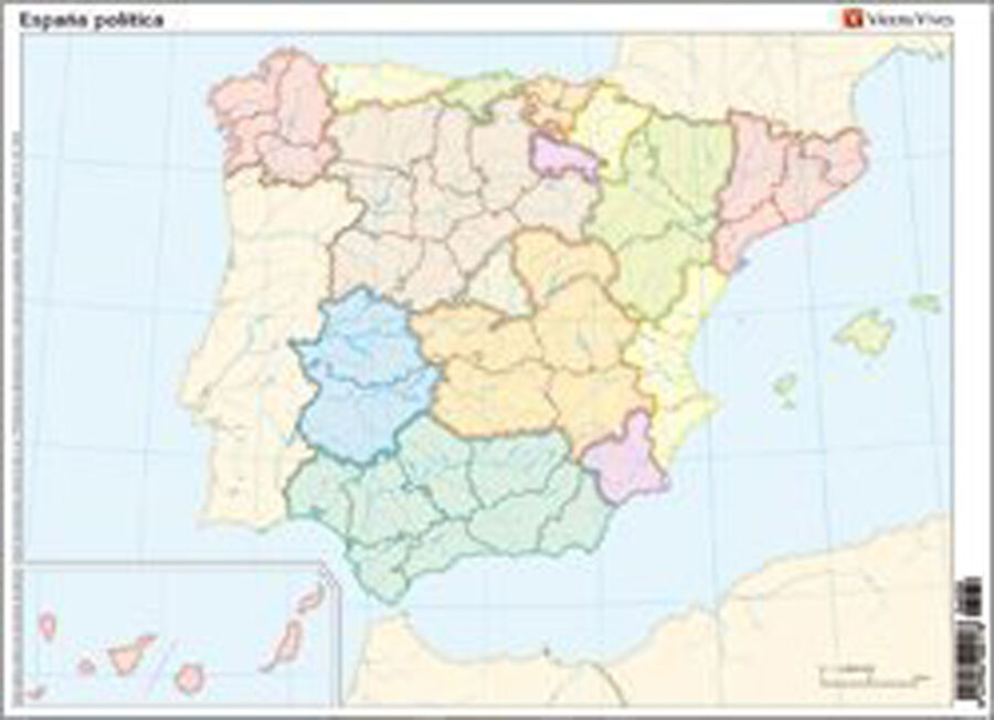 Mapa mudo pol&iacute;tico Espa&ntilde;a (50)