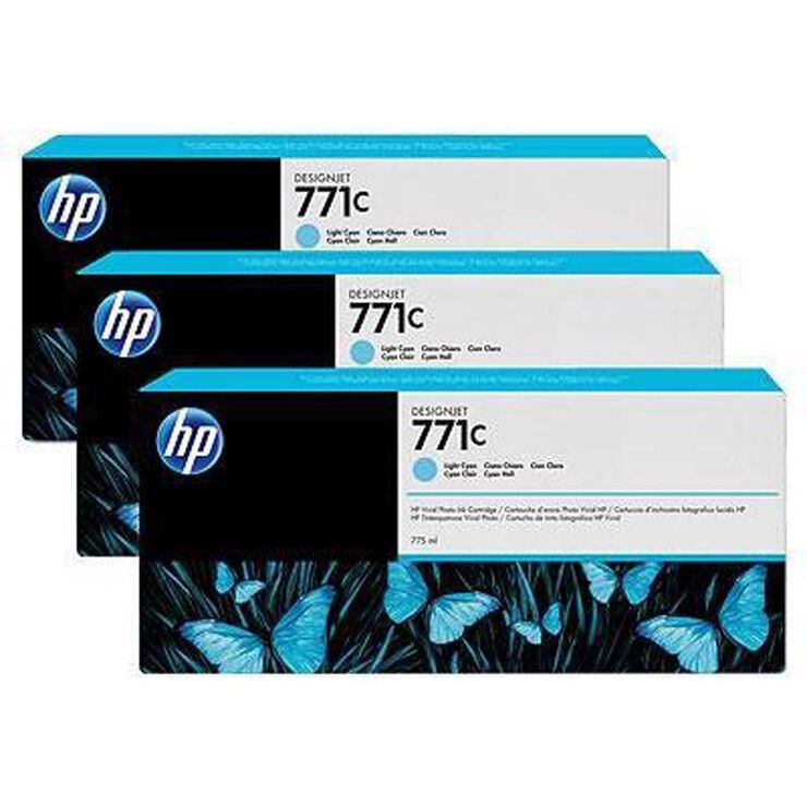 Cartucho original HP GF 771C cian claro pack 3u - B6Y36A