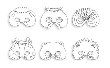 Máscaras para pintar Apli Animals 6u