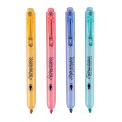 Marcador retráctil fluorescente pastel Apli 4 colores