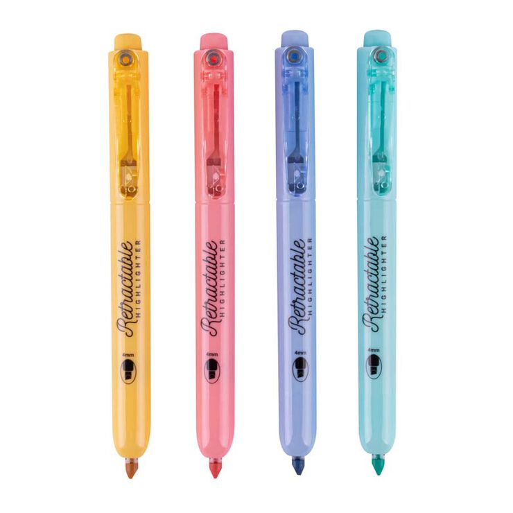 Marcador retráctil fluorescente pastel Apli 4 colores