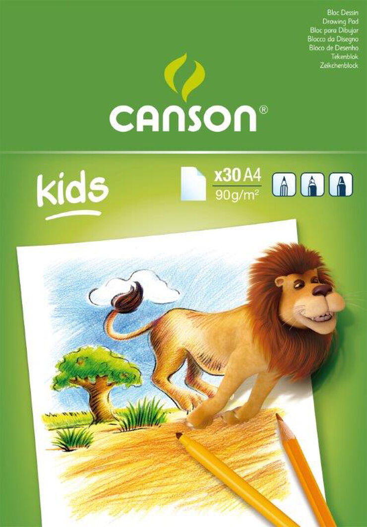 Bloc de dibujo Canson Kids A4 30 hojas 90 g