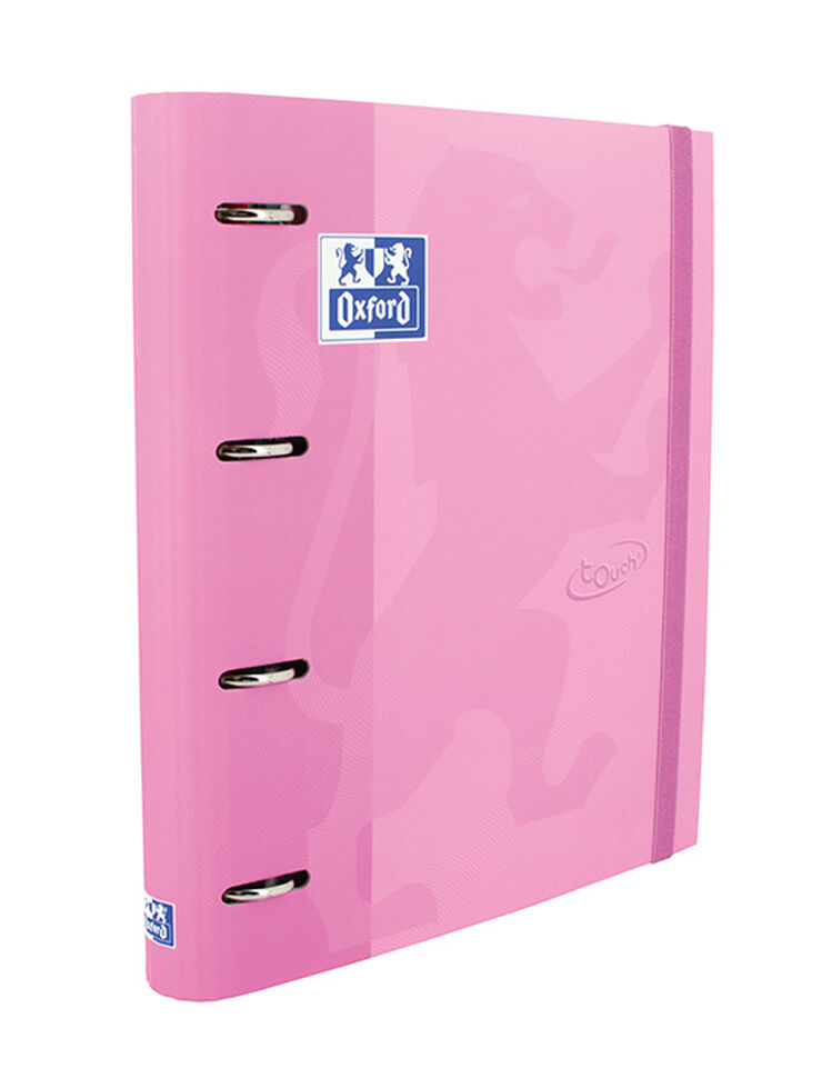 Oxford, Archivador 4 Anillas Con Recambio 100 Hojas, Europeanbinder Touch  A4+, Color Rosa Pastel con Ofertas en Carrefour