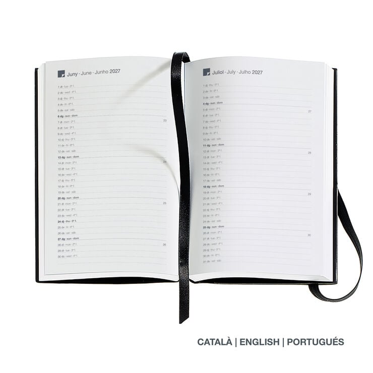 Agenda Miquelrius Passport Setmana Vista Catal&agrave; 2027 Chester Negre