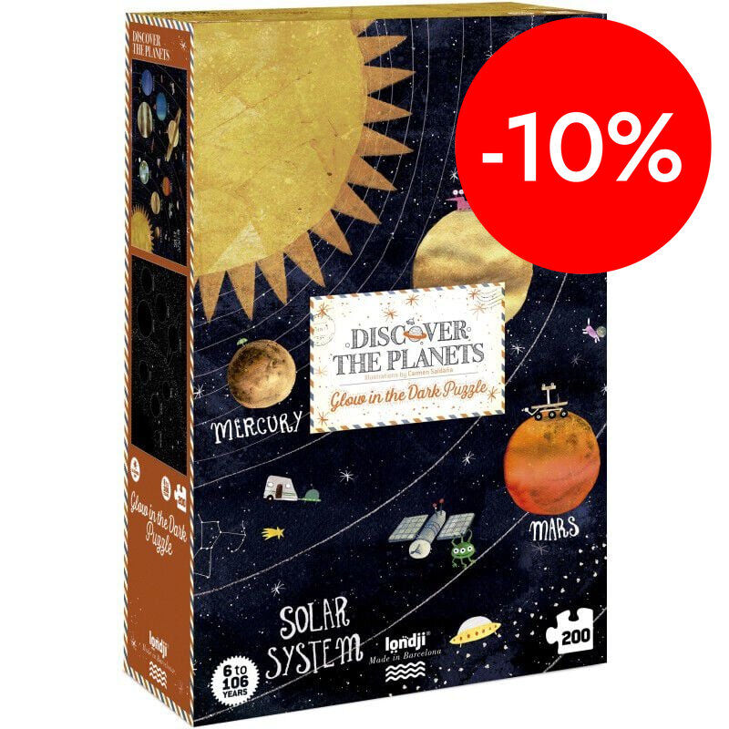 Puzle 200 peces Discover The Planets brilla a la foscor