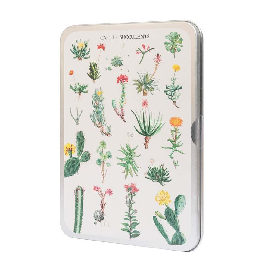 Trencaclosques 100 Peces amb caixa Met&agrave;l&middot;lica Kokonote Botanical Cacti