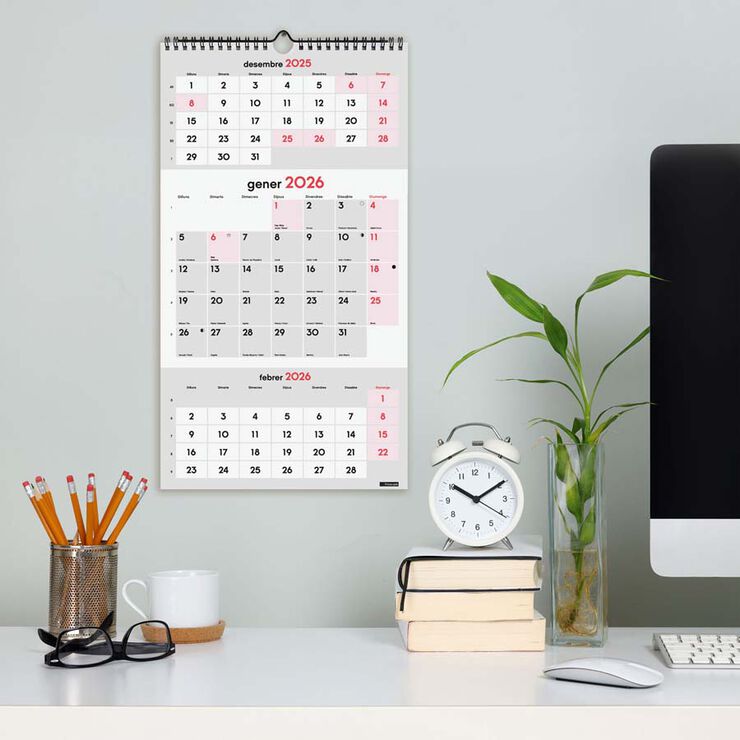 Calendario pared Finocam Escribir 3M/V 2026 catalán