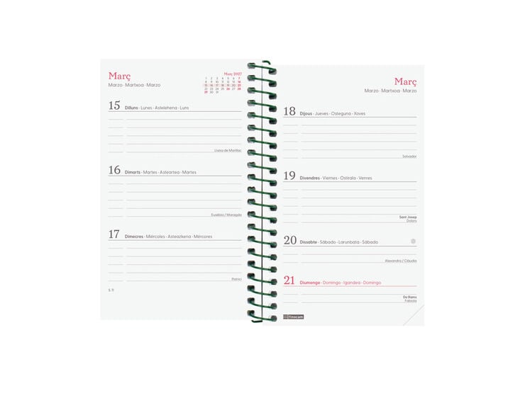 Agenda Finocam Design Collection Semana Vista Horizontal 2027 Catal&aacute;n Lema
