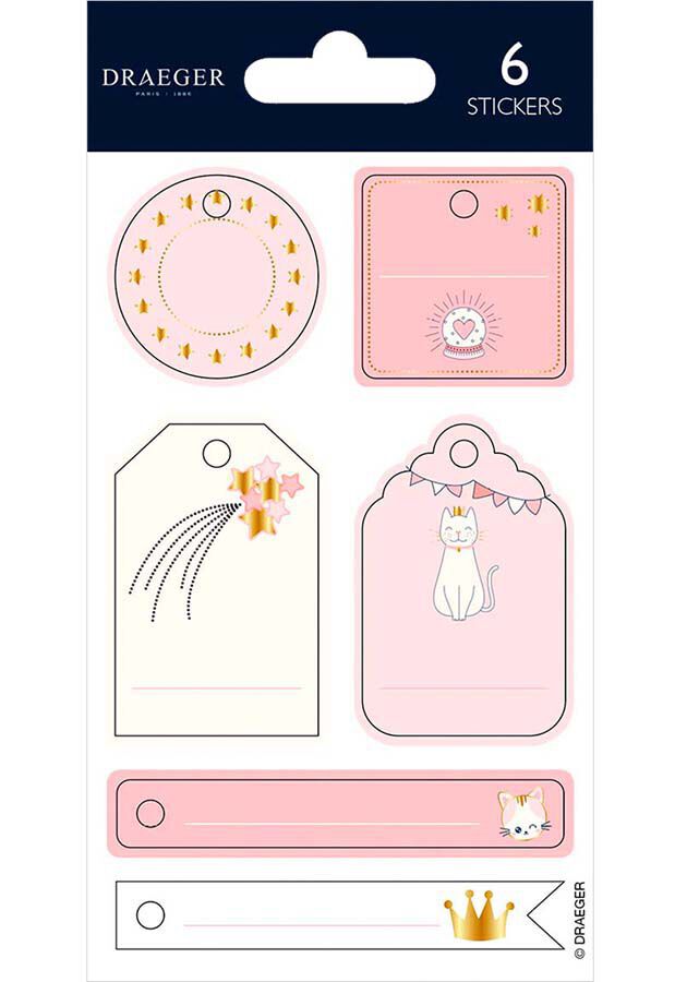 Stickers Draeger Infantil rosa 6u