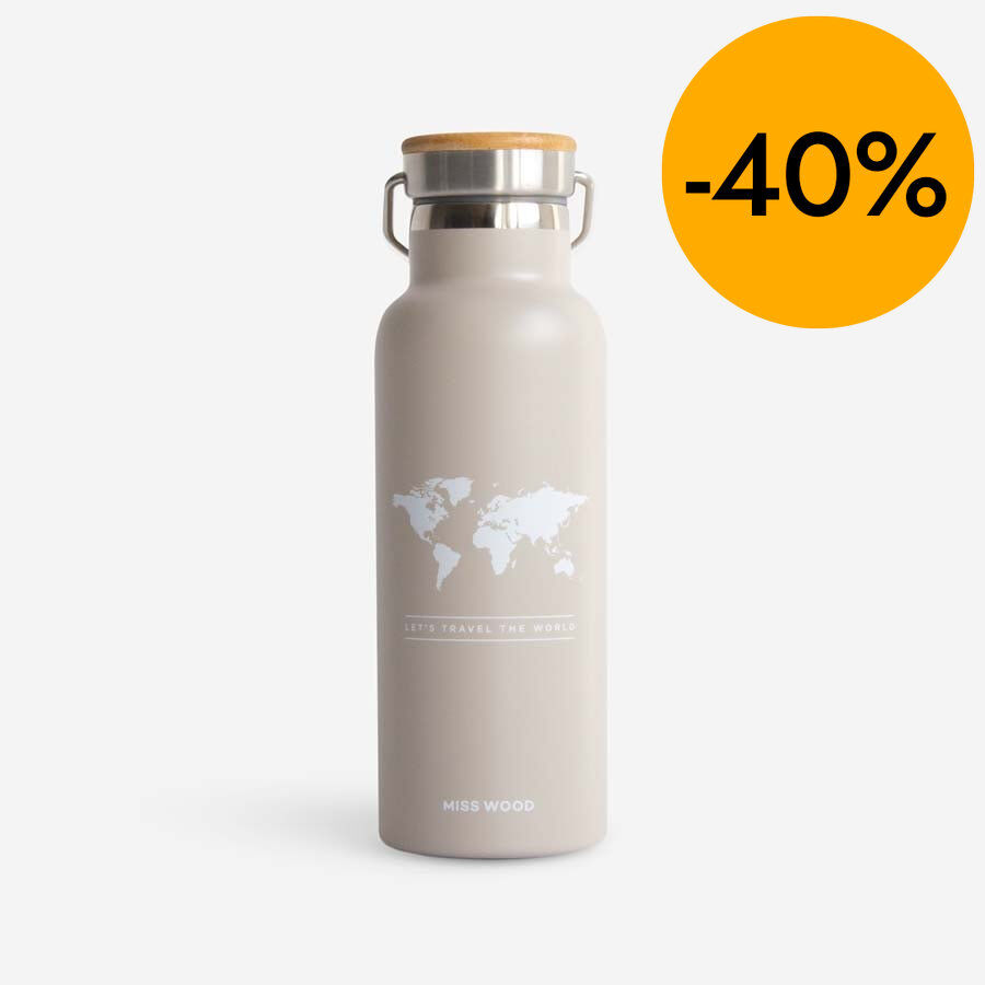 Botella termo Miss Wood gris