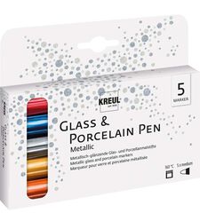 Rotuladores porcelana Kreul metalizados 5 colores