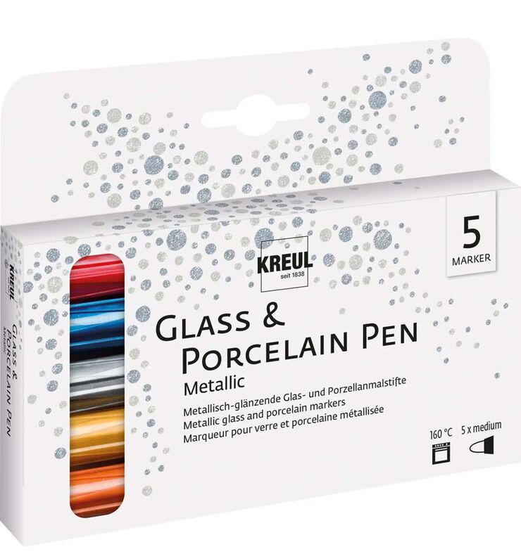 Rotuladores porcelana Kreul metalizados 5 colores