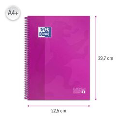 Notebook Oxford EuropeanBook 1 A4 80 fulls 5x5 fúcsia