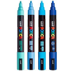Rotuladores Posca PC-5M azules 4 colores