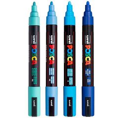 Marcadores Posca PC-5M azules 4 colores