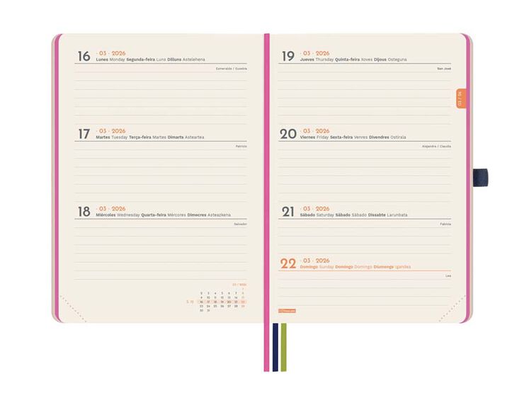 Agenda Finocam Design M4 sem/vista horizontal cas 2026 Imposible