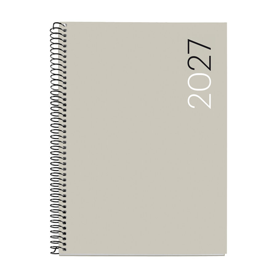 Agenda Miquelrius Espiral Plus Semana Vista Catal&aacute;n 2027 City Gris