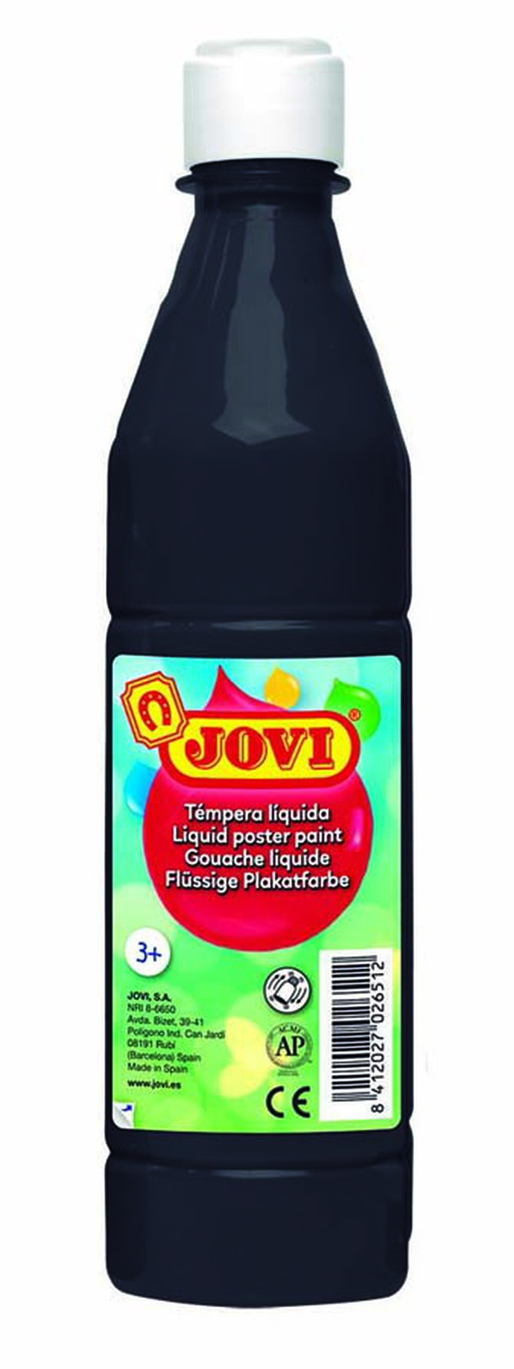 T&eacute;mpera preparada Jovi Negro 500 ml 12 unidades