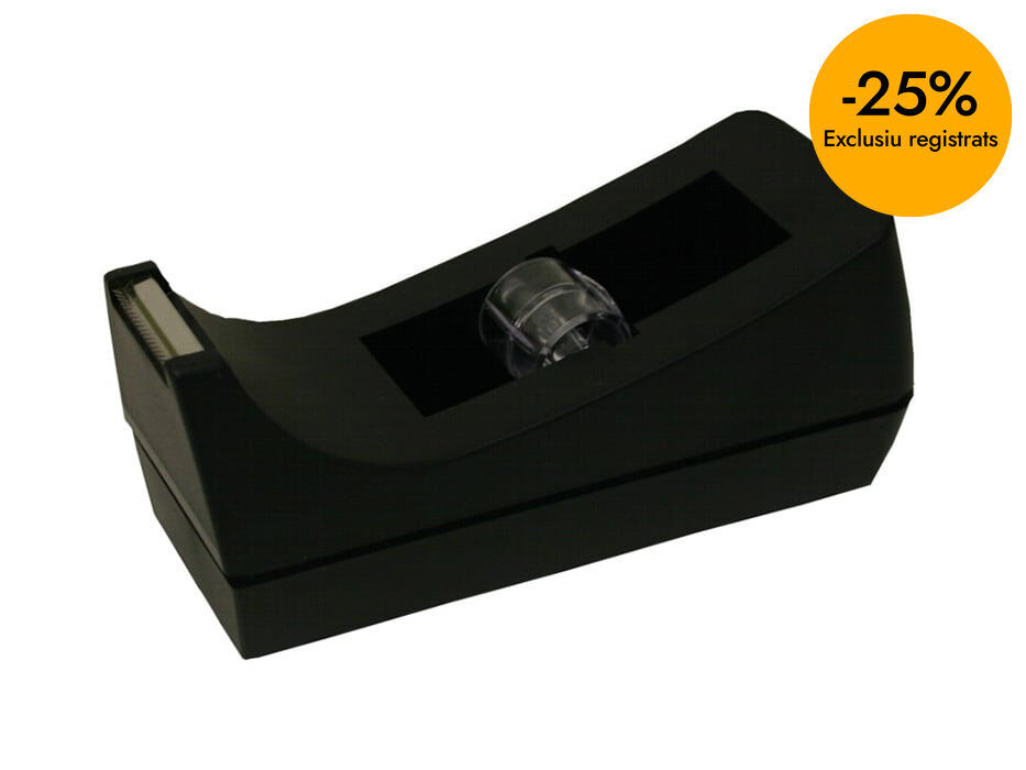Dispensador de cinta adhesiva Bismark 33m negro
