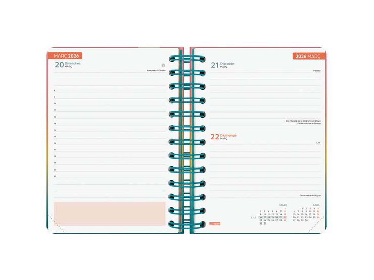 Agenda Finocam escolar Cosmo 1/8  dia/pàg cat 2025-26 iris