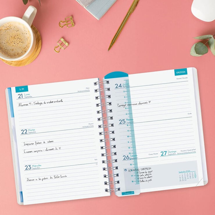 Agenda Profesor Personal | 1/4 Semana Vista, Castellano (2026-2027) &ndash; Mandala