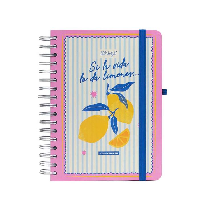 Agenda escolar Wonder di&agrave;ria castell&agrave; 2026-2027 - Si la vida te da limones&hellip;
