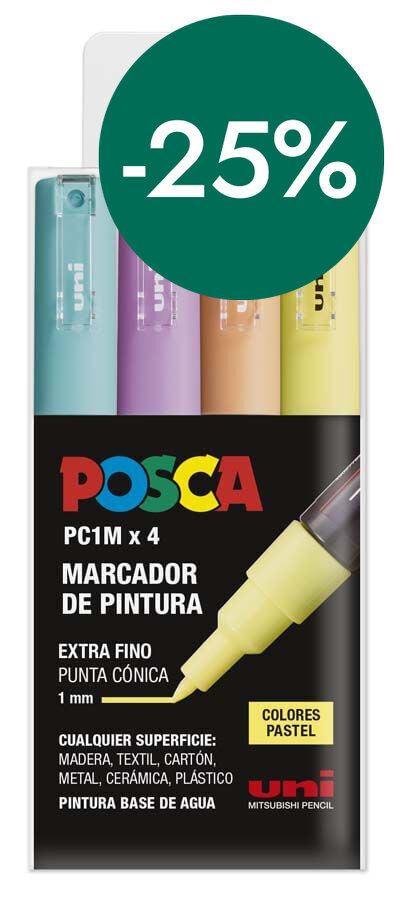 Rotuladores Posca PC-1M pastel 4 colores