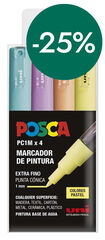 Rotuladores Posca PC-1M pastel 4 colores