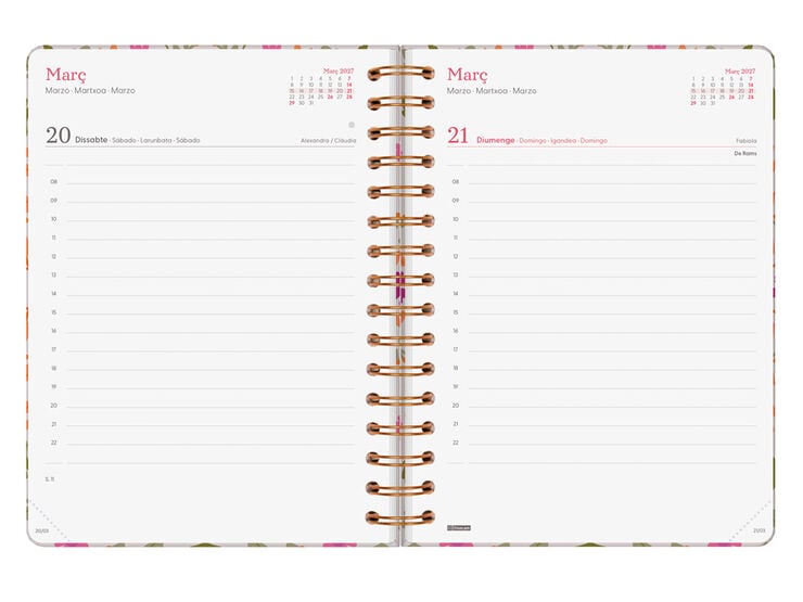 Agenda Finocam You D&iacute;a P&aacute;gina 2027 Catal&aacute;n Hojas