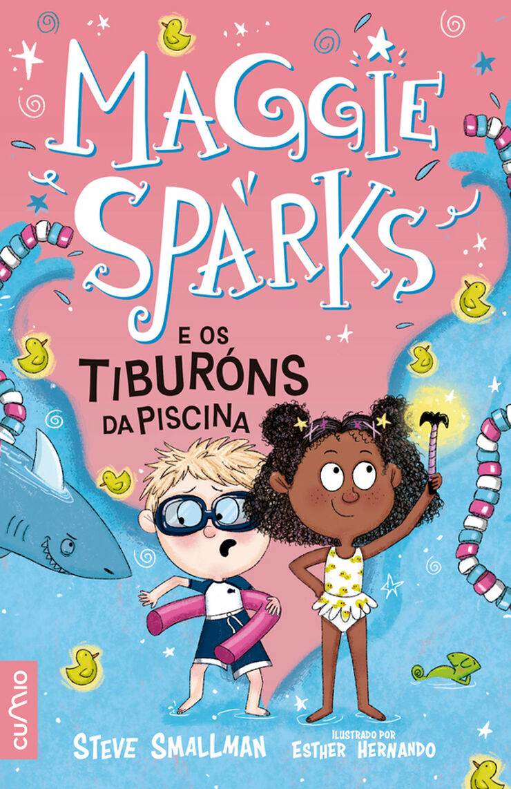 Maggie sparks e os tiburóna da piscina