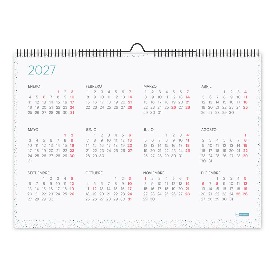 Calendario Miquelrius Pared A3 Castellano 2027 Lovely