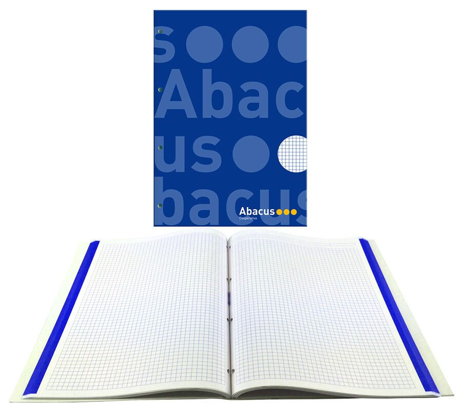 Notebook1 enquadernat Abacus A4 5x5 70g 100 fulls blau fosc