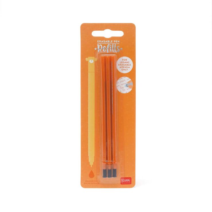 Recambio bolígrafo borrable Legami naranja 3 unidades
