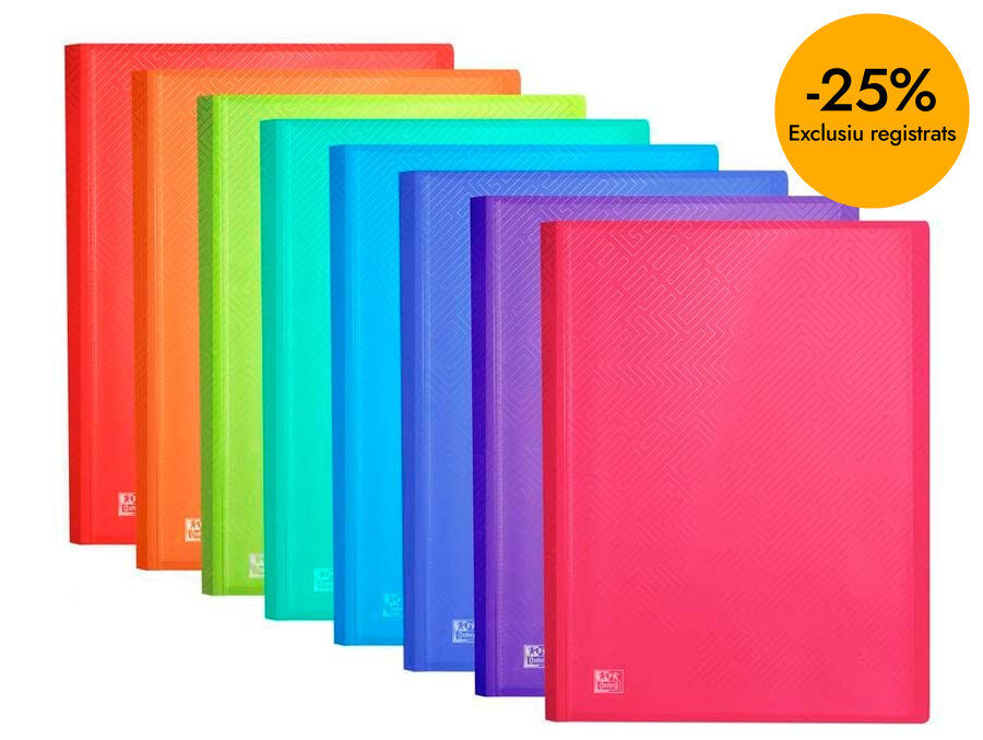 Carpeta 20 fundes A4 Oxford Urban colors assortit