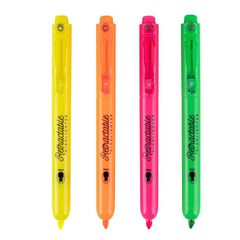 Marcador retráctil fluorescente Apli 4 colores