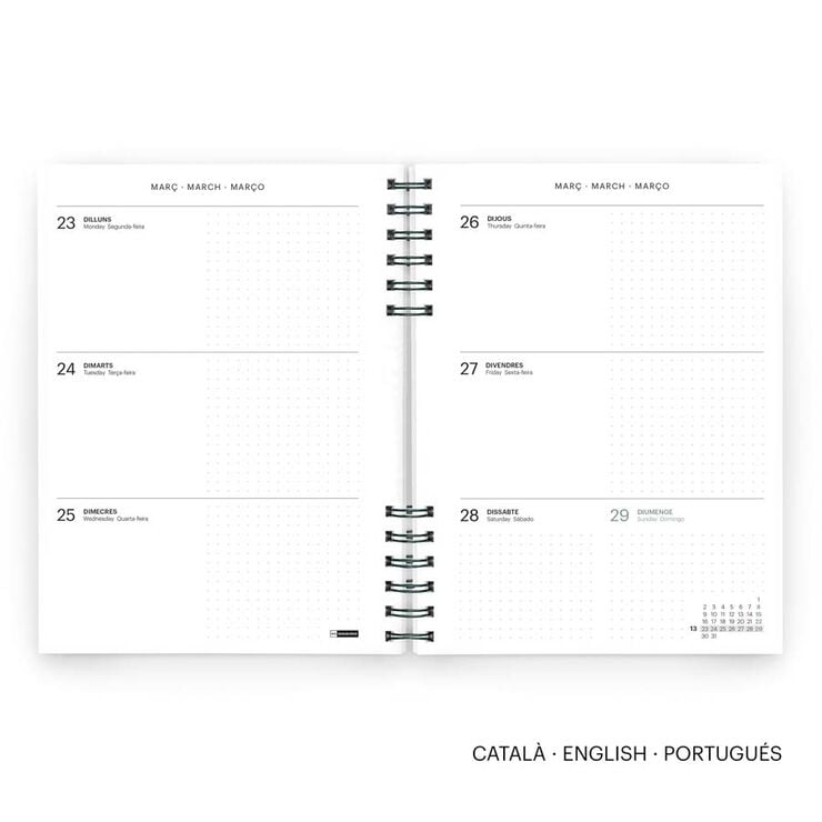 Agenda Miquelrius Plus W-O sem/vista catalán 2026 Basic malva