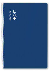 Llibreta espiral Escolofi A4 4x4 amb marge 40 fulls Blau