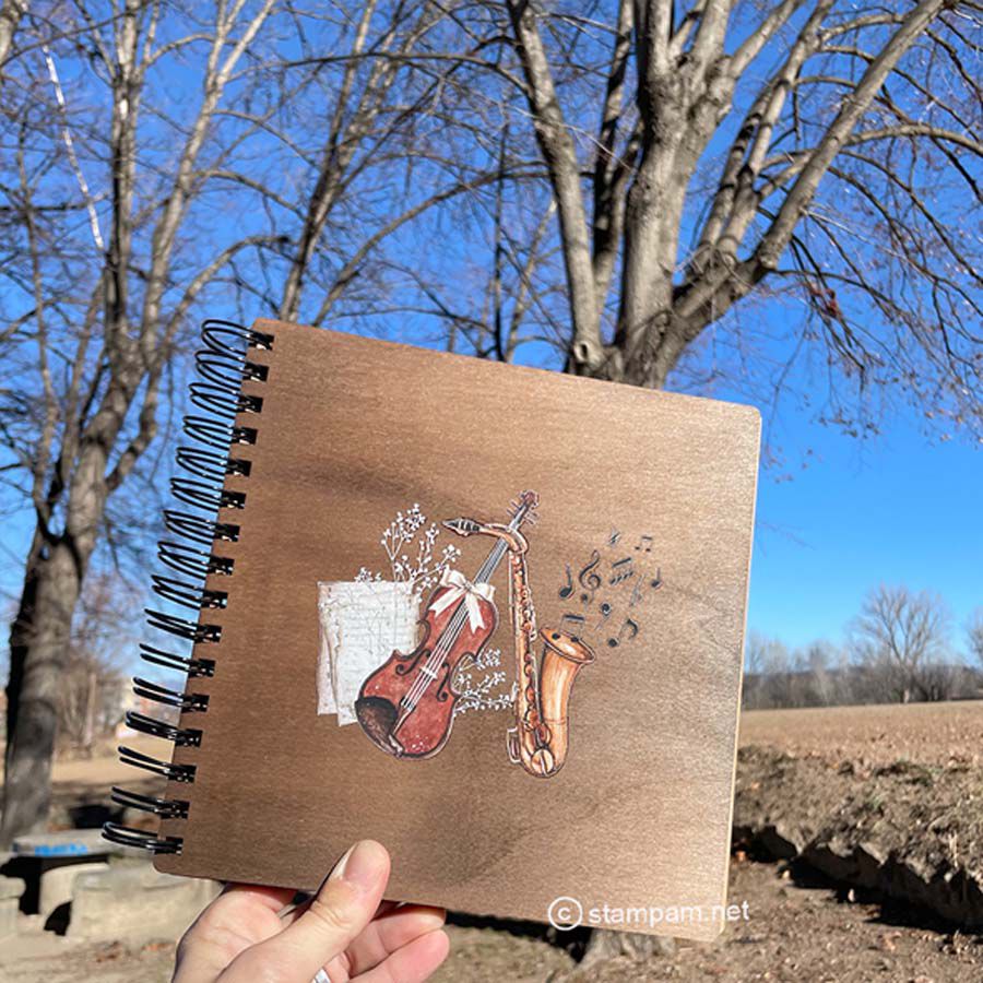 &Agrave;lbum fotos fusta Stampam 20x20 Music