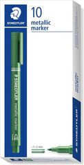 Rotuladores permanentes Staedtler metalizado verde 10u