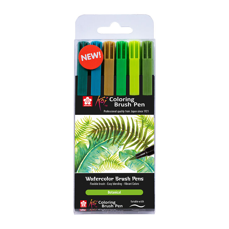 Retoladors Brush Koi Botanic 6 colors Retoladors Brush Koi Botanic 6 colors