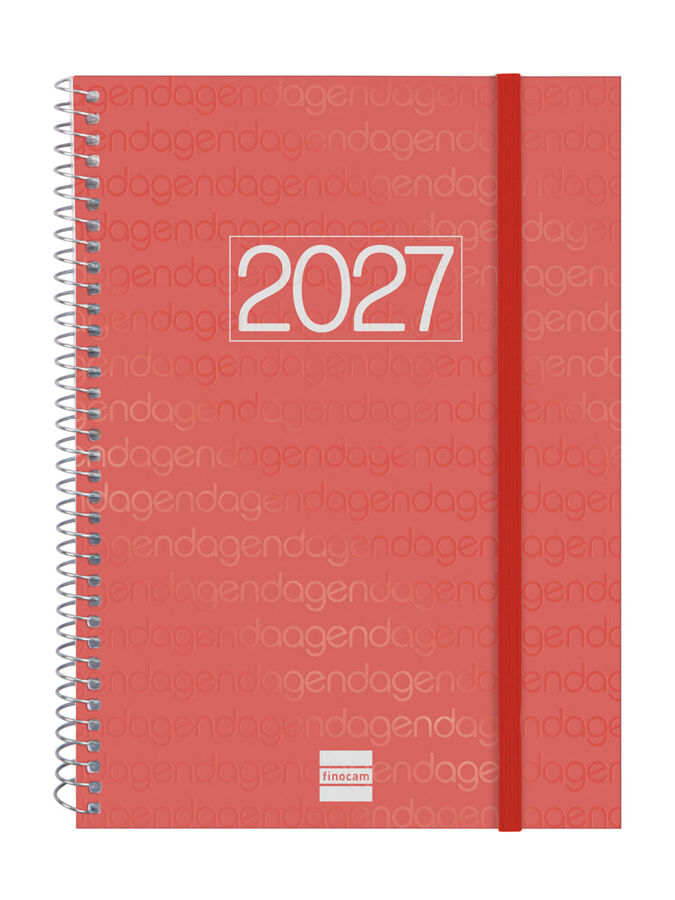 Agenda Finocam Year Semana Vista Horizontal 2027 Catal&aacute;n Rojo