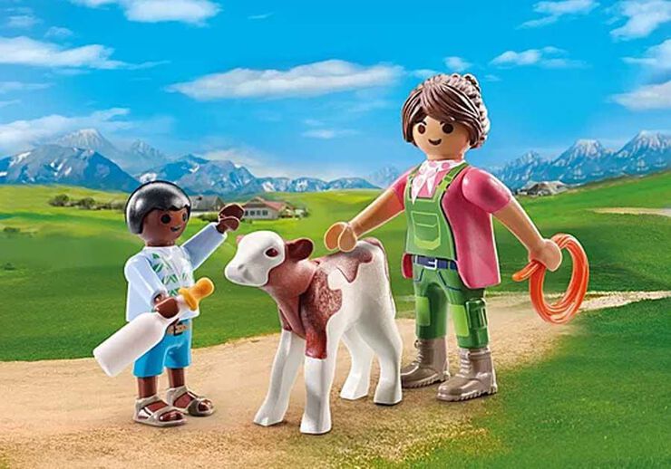 Playmobil Duo Pack Grangera amb Vedell 71803