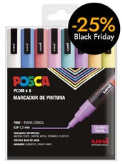 Rotuladores Posca PC-3M 0,9-1,3mm pastel 8 colores