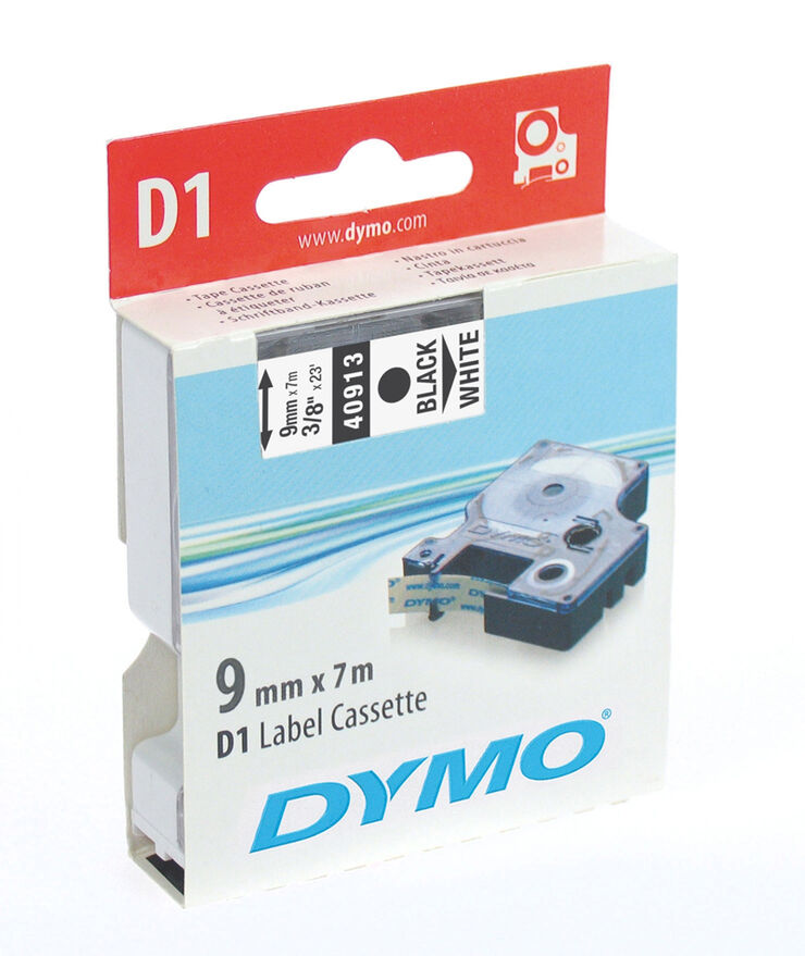 Cinta para rotular Dymo 3500 Blanco / Negro 9 mm